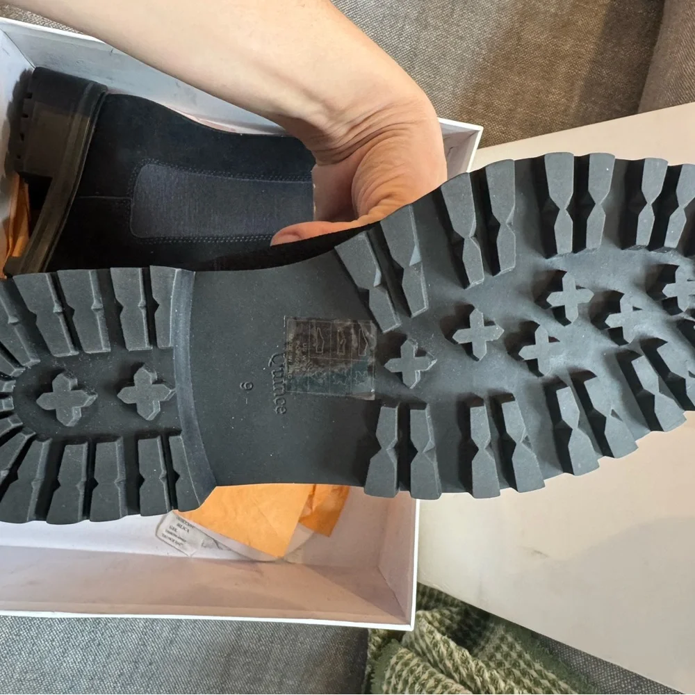 Quince Black Suede Chelsea Boots with Pull Tabs - Picture 8 of 10